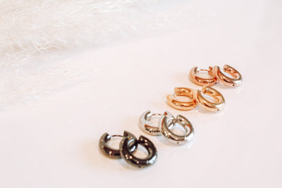 MOLLY HOOPS - black, gold, rose gold or silver
