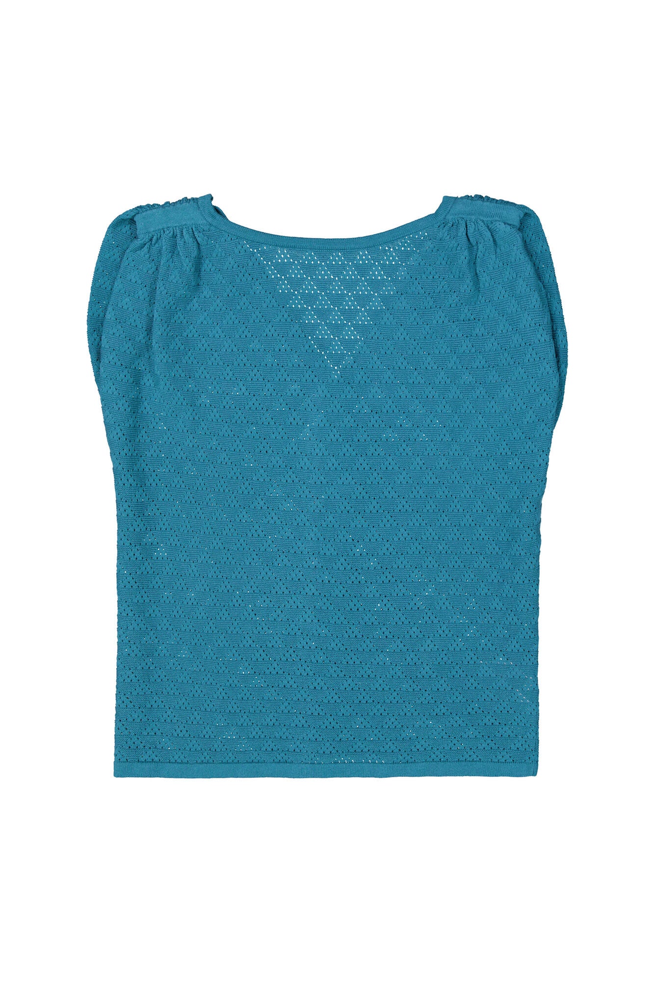 AJOUR REVERSIBLE SWEATER - blue lagoon or off white