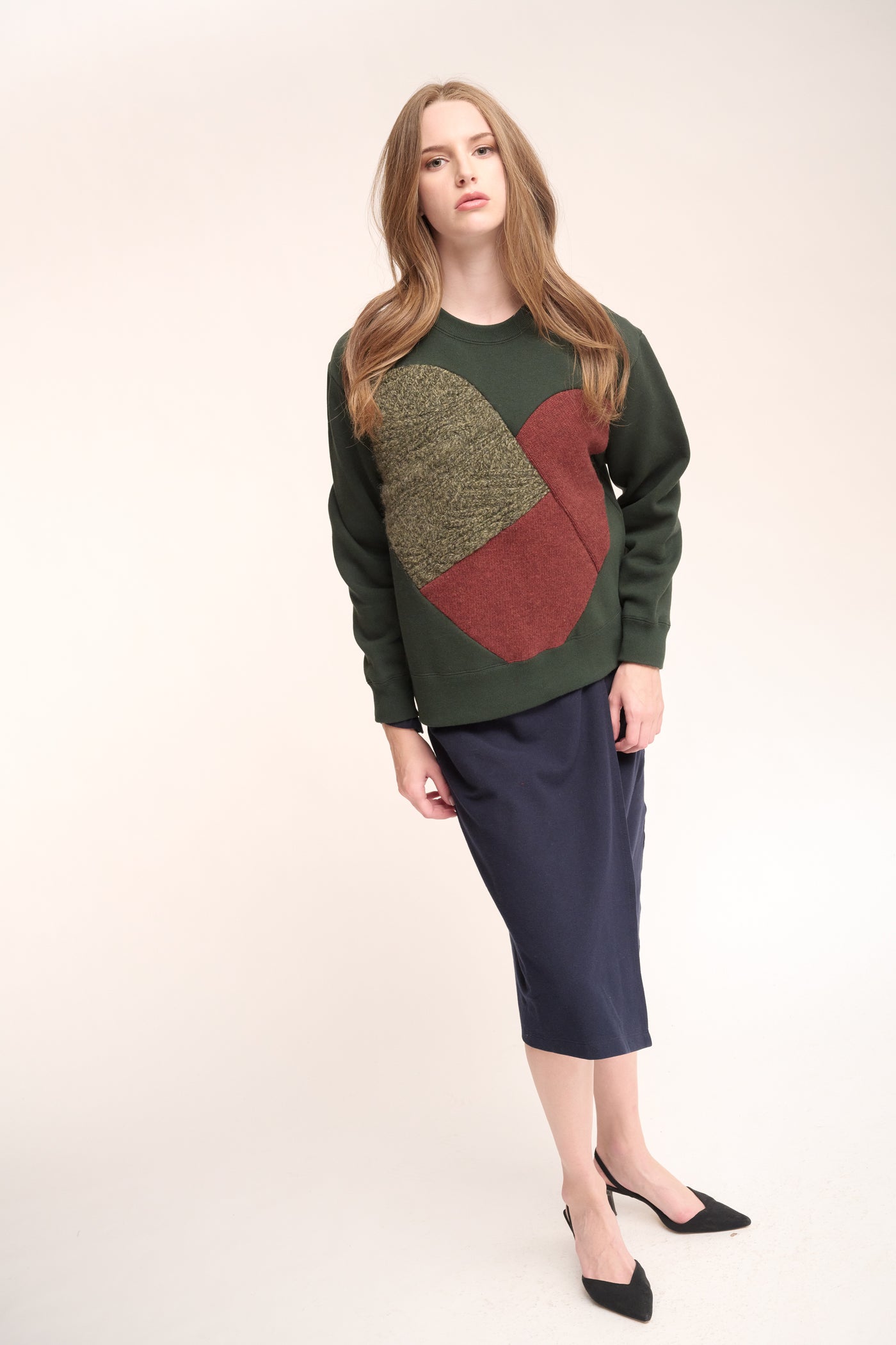 NOVARA SWEATSHIRT - grey mix or park green