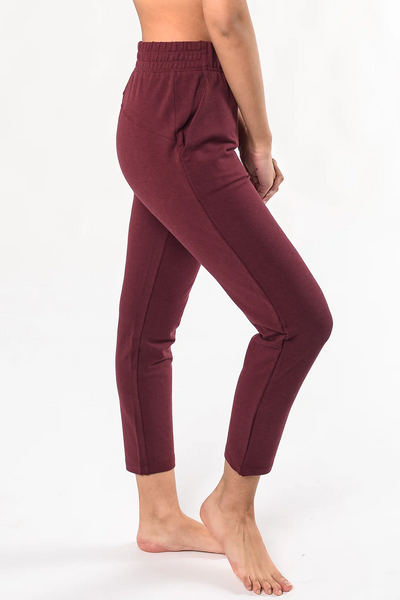 GISELLE PULL ON ANKLE PANT- wine or black iselle Pull On Ankle Pant