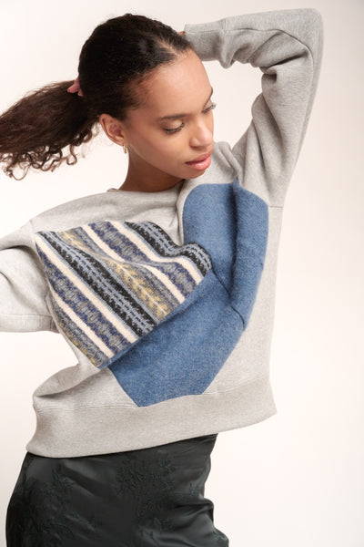 NOVARA SWEATSHIRT - grey mix or park green