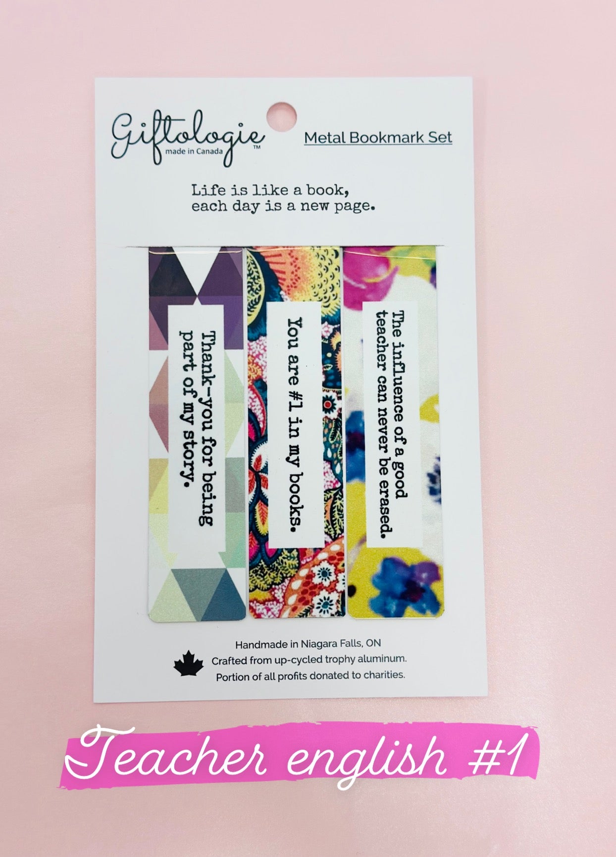 BOOKMARK TRIO SET - teacher (english or french), inspiration or friendship