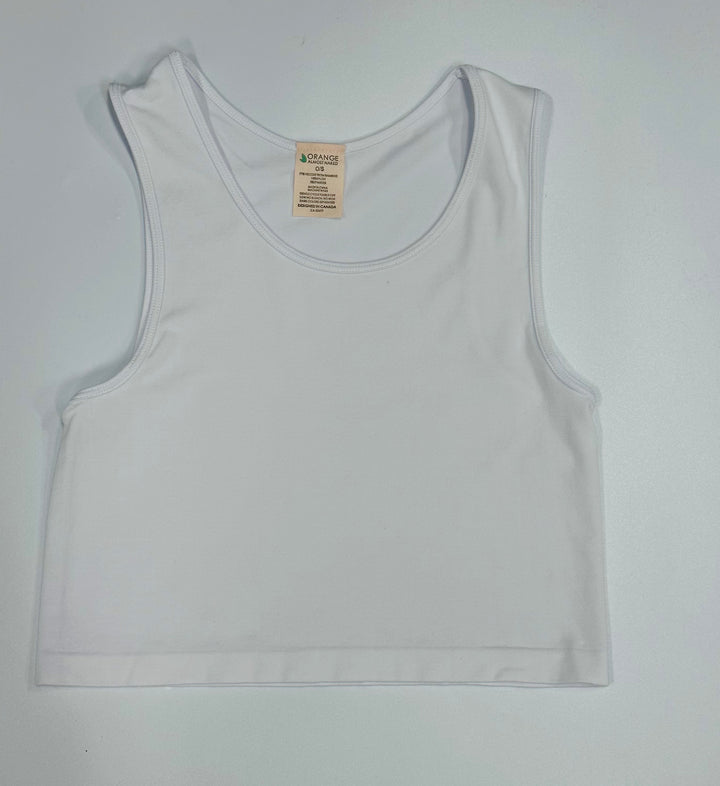 BAMBOO CROP TANK - black, white, denim, brown, lilac or coral