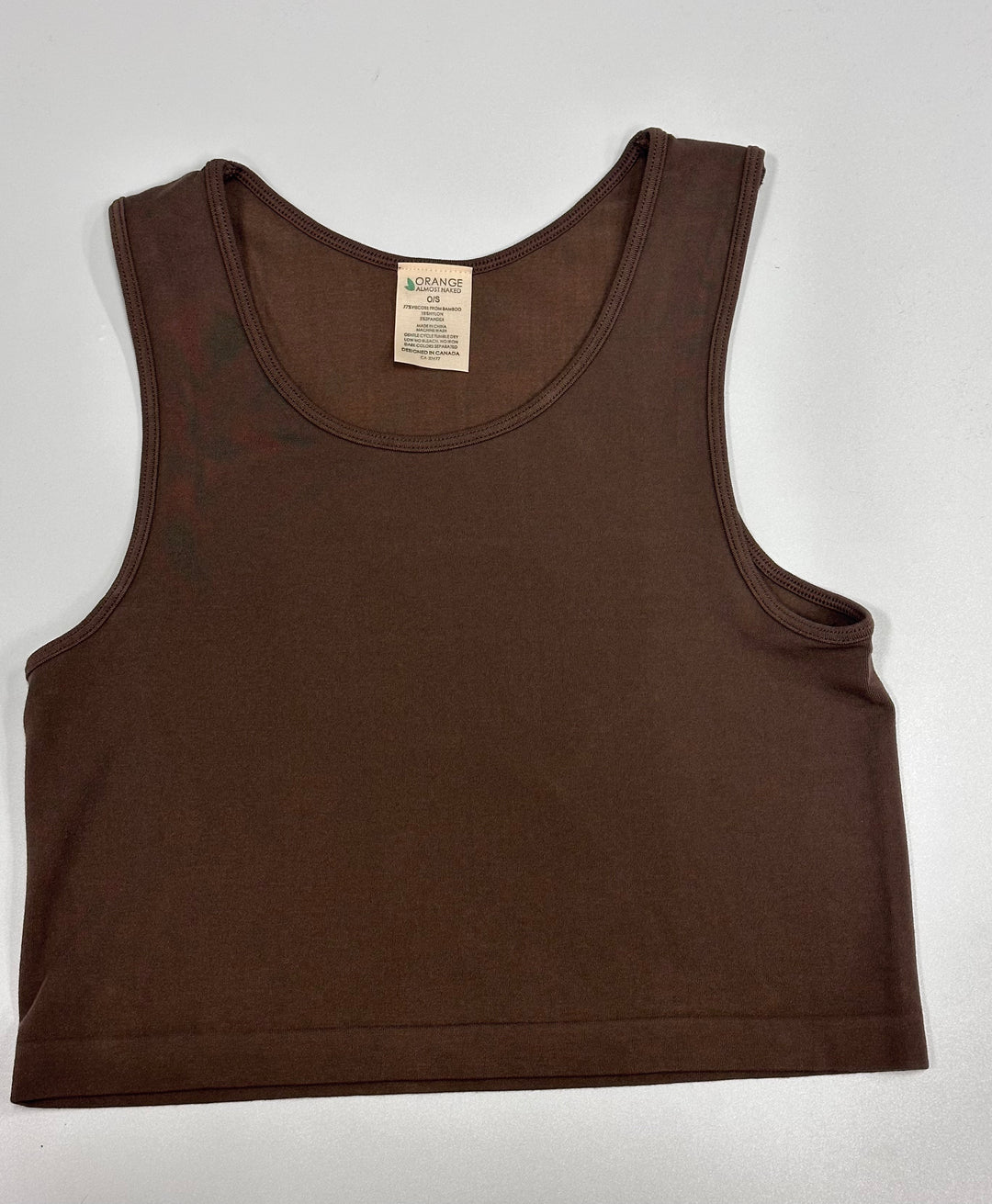 BAMBOO CROP TANK - black, white, denim, brown, lilac or coral