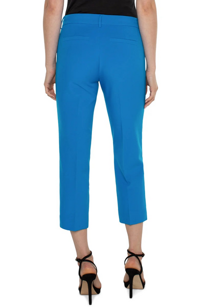 KELSEY CROP TROUSER WITH SLIT - diva blue