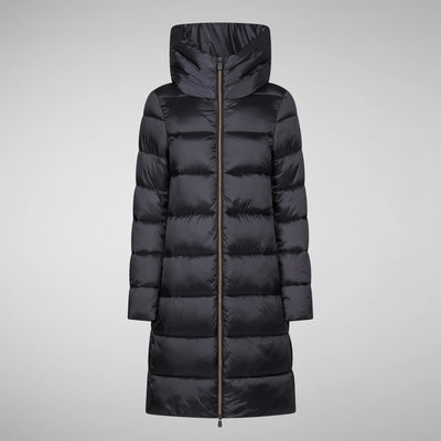 LYSA HOODED PUFFER COAT - pearl grey or ebony grey