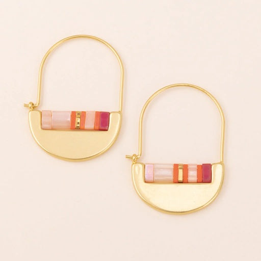 GOOD KARMA HOOPS - pink multi / gold