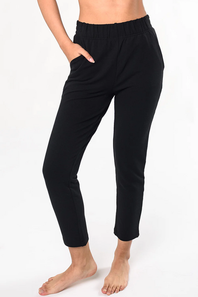 GISELLE PULL ON ANKLE PANT- wine or black iselle Pull On Ankle Pant