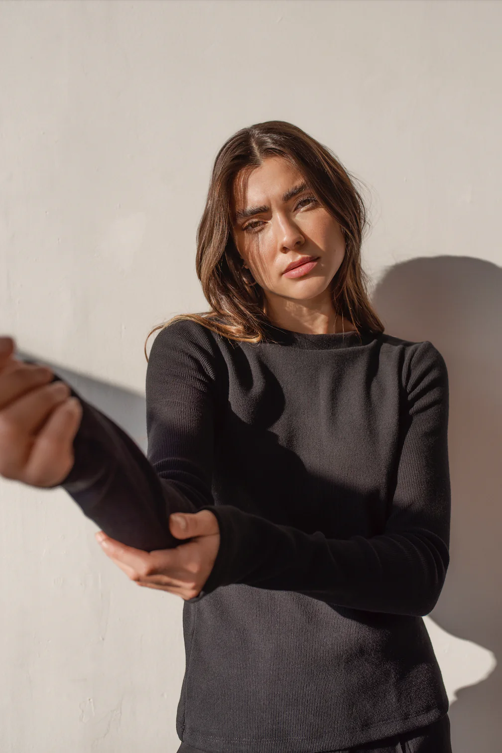 ZOE RIBBED LONG SLEEVE- white or black