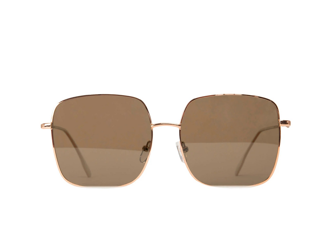 KAYA SQUARE SUNGLASSES - gold, gold olive, silver grey or rose gold brown