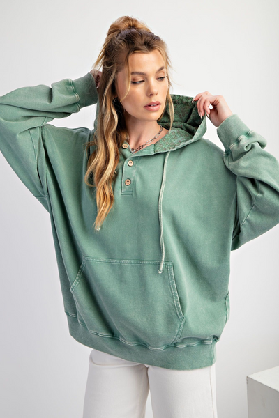 IMAGINE HOODIE - coffee or pacific green