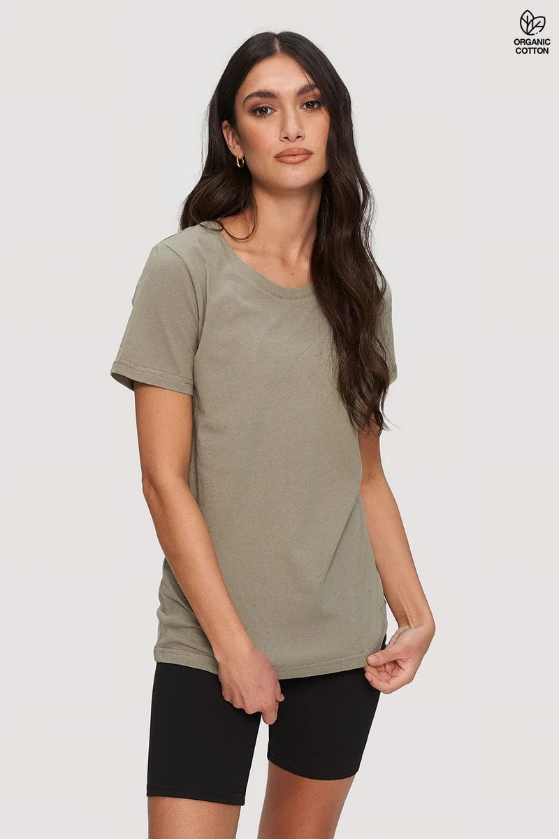 ORGANIC EAZY TEE - black, olive, stone grey or beige