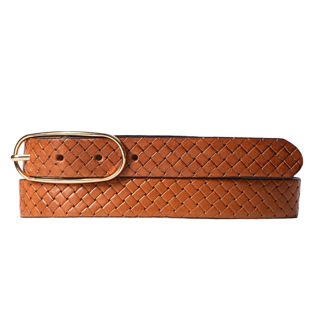 AIKA BRAIDED BELT - brown