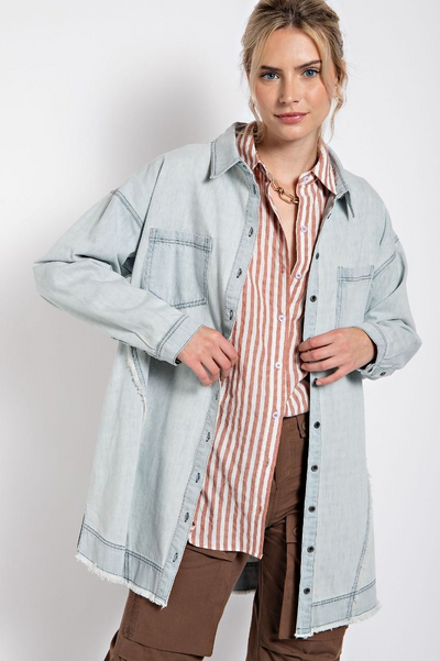 AURA DENIM SHIRT DRESS - dark or light denim