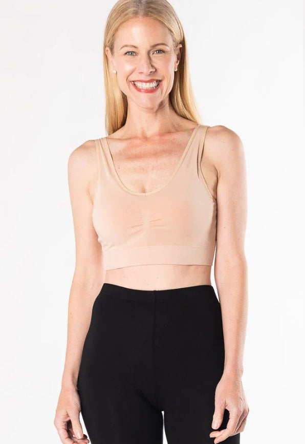 ESSENTIAL V-NECK BRALETTE - beige, black or pink