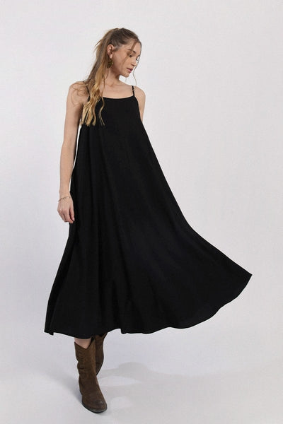 TIARA BOW DRESS - khaki , black or denim blue