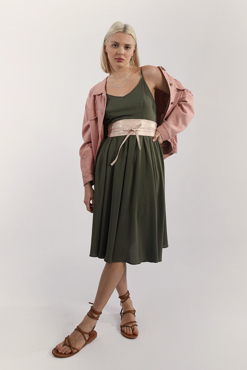 CAYCEE DRESS- khaki or caramel