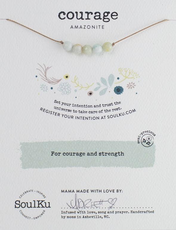 AMAZONITE INTENTION NECKLACE FOR COURAGE