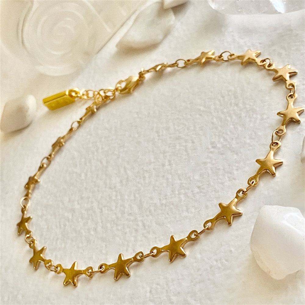 "CENTAURI" STAR CHAIN ANKLET - gold or silver
