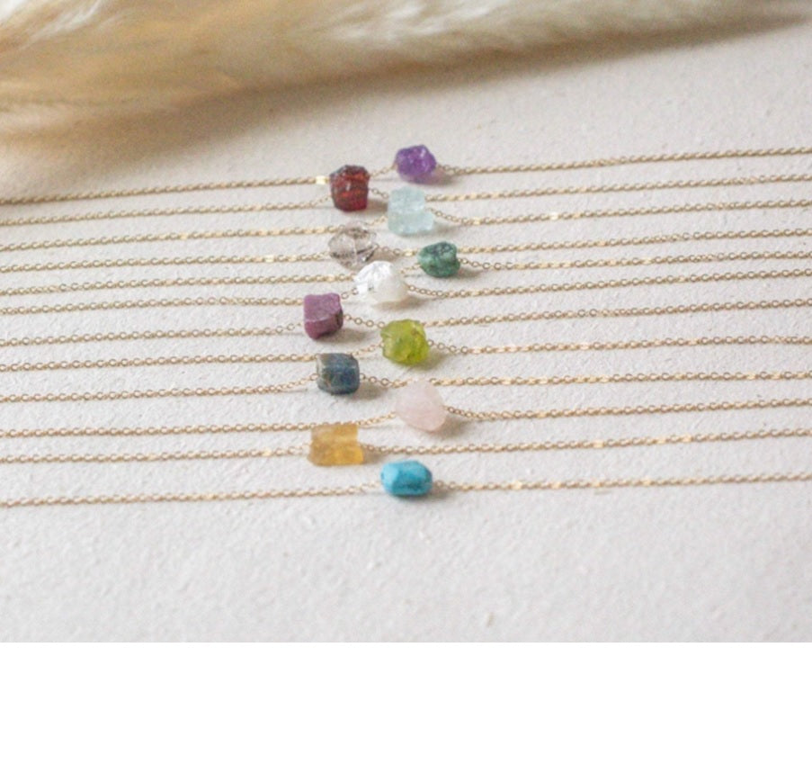 RAW GEMSTONE BRACELETS - rose gold