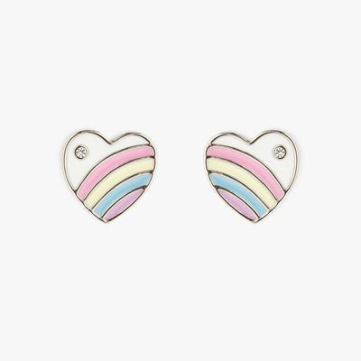 PASTEL VINTAGE HEART STUD EARRINGS