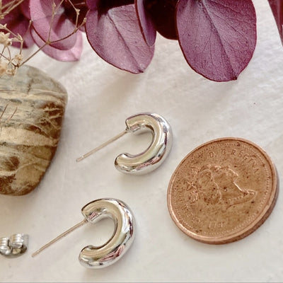 TALA 12MM CHUNKY HOOPS - silver