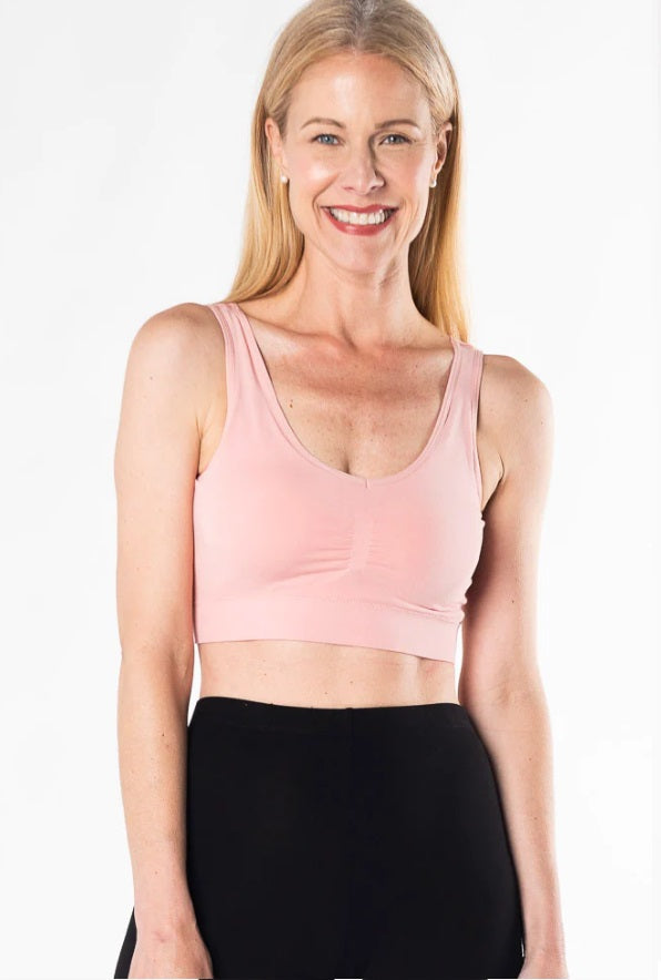 ESSENTIAL V-NECK BRALETTE - beige, black or pink