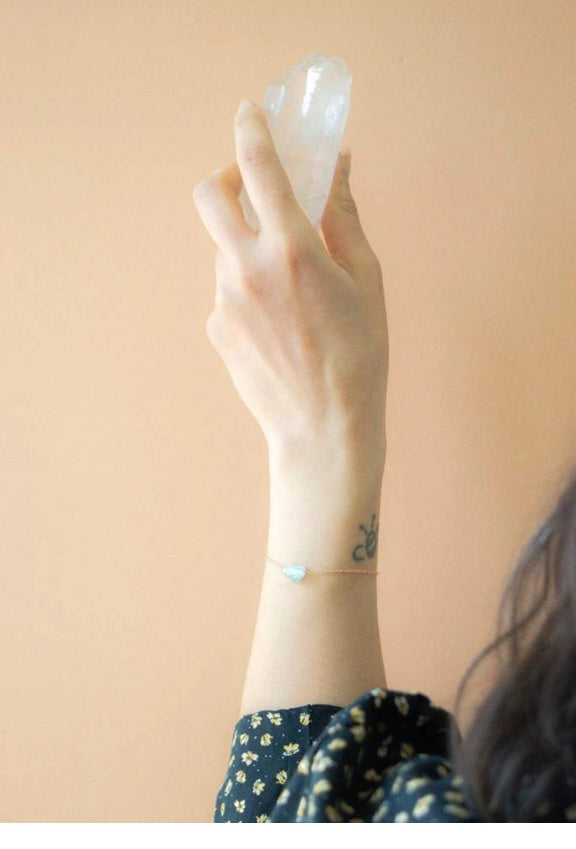 RAW GEMSTONE BRACELETS - rose gold