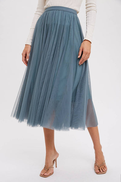 CARRIE TULLE  SKIRT - dark mint, ash or dusty pink