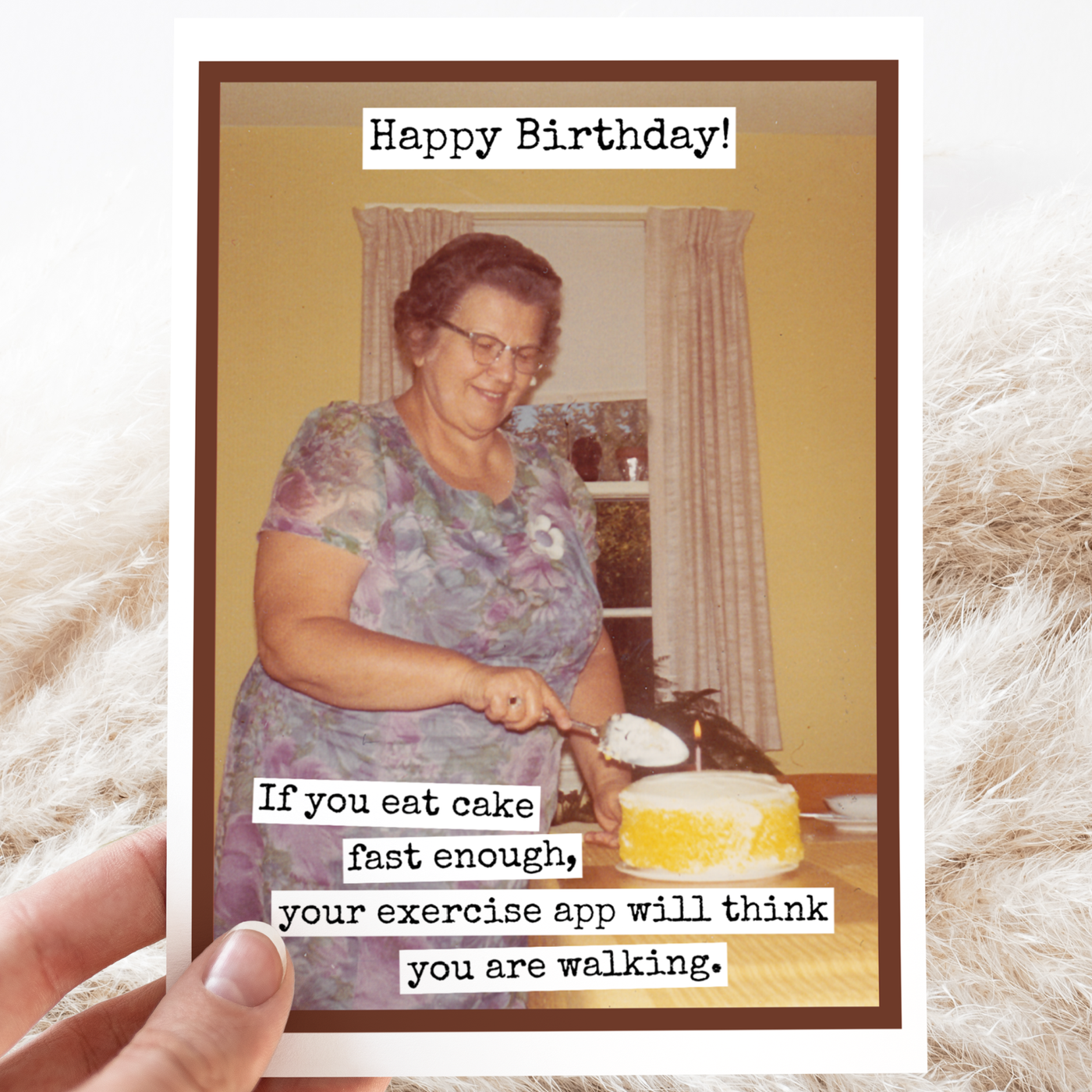If You Eat Cake Fast Enough... Vintage-Birthday Card