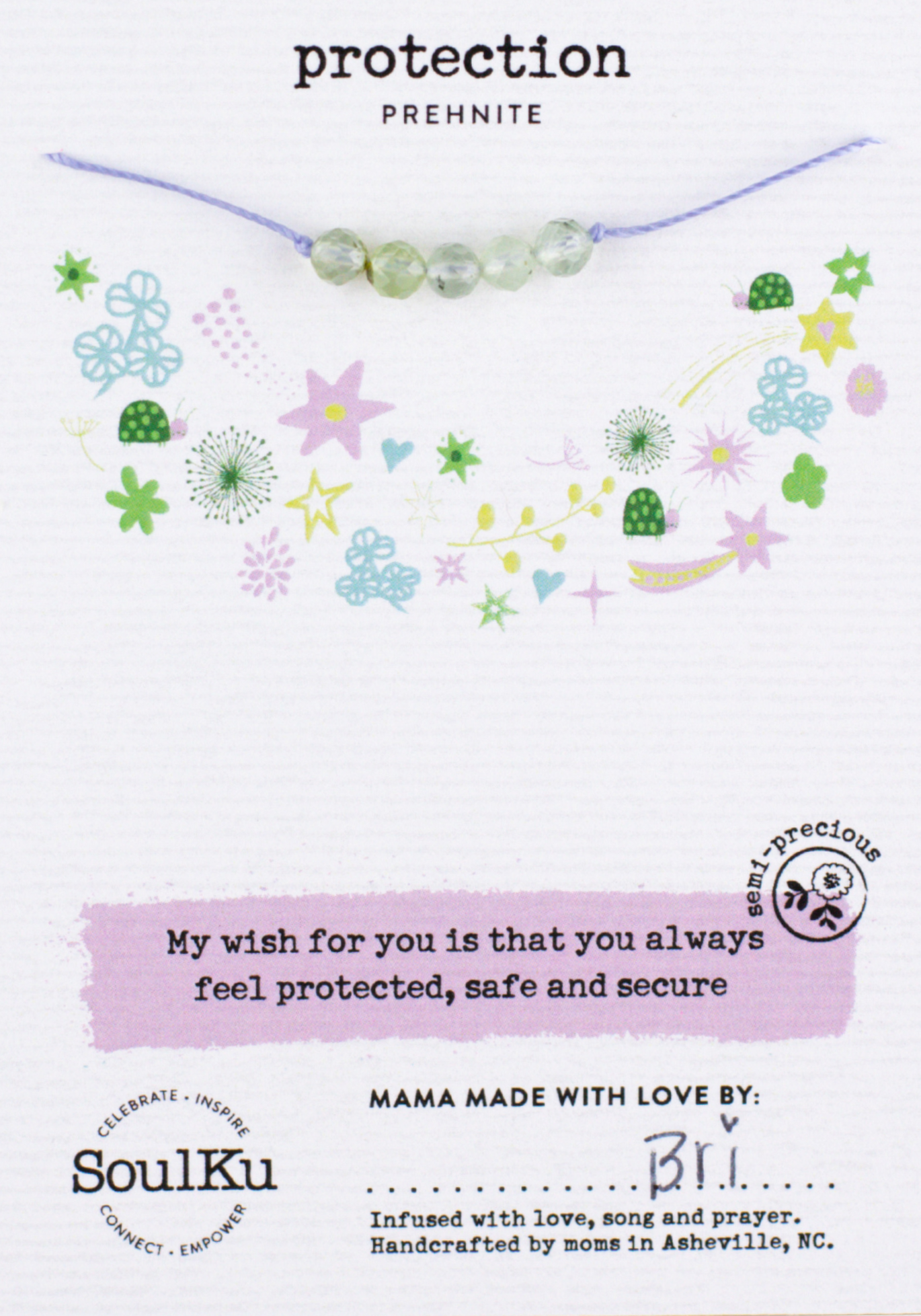 PROTECTION PREHNITE LITTLE WISHES KIDS NECKLACE
