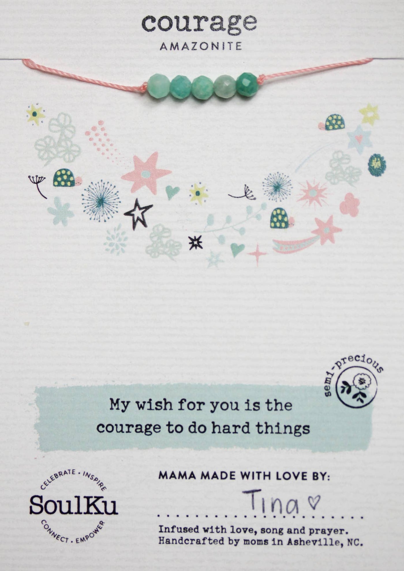 COURAGE AMAZONITE LITTLE WISHES KIDS NECKLACE