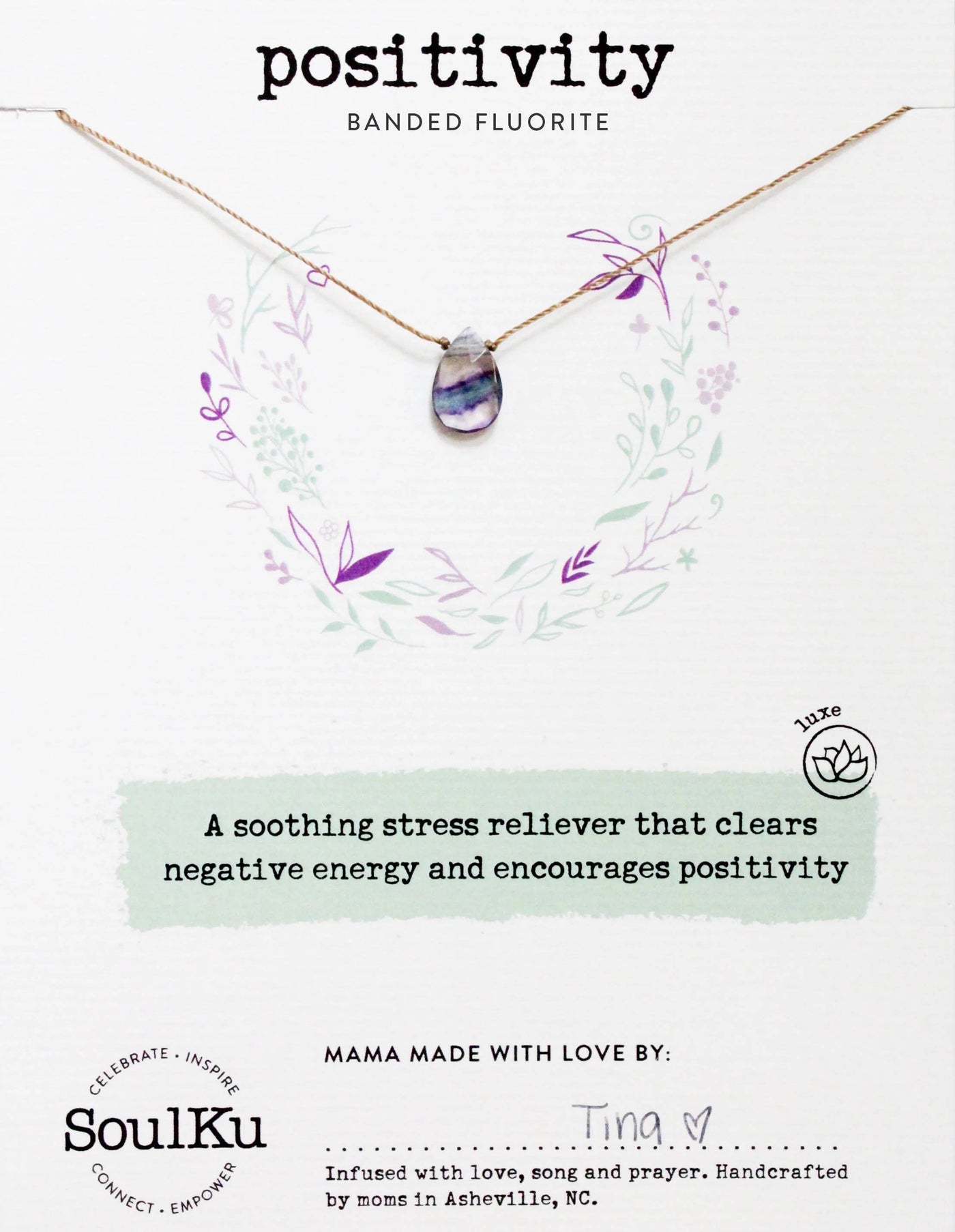 BANDED FLUORITE POSITIVITY LUXE NECKLACE