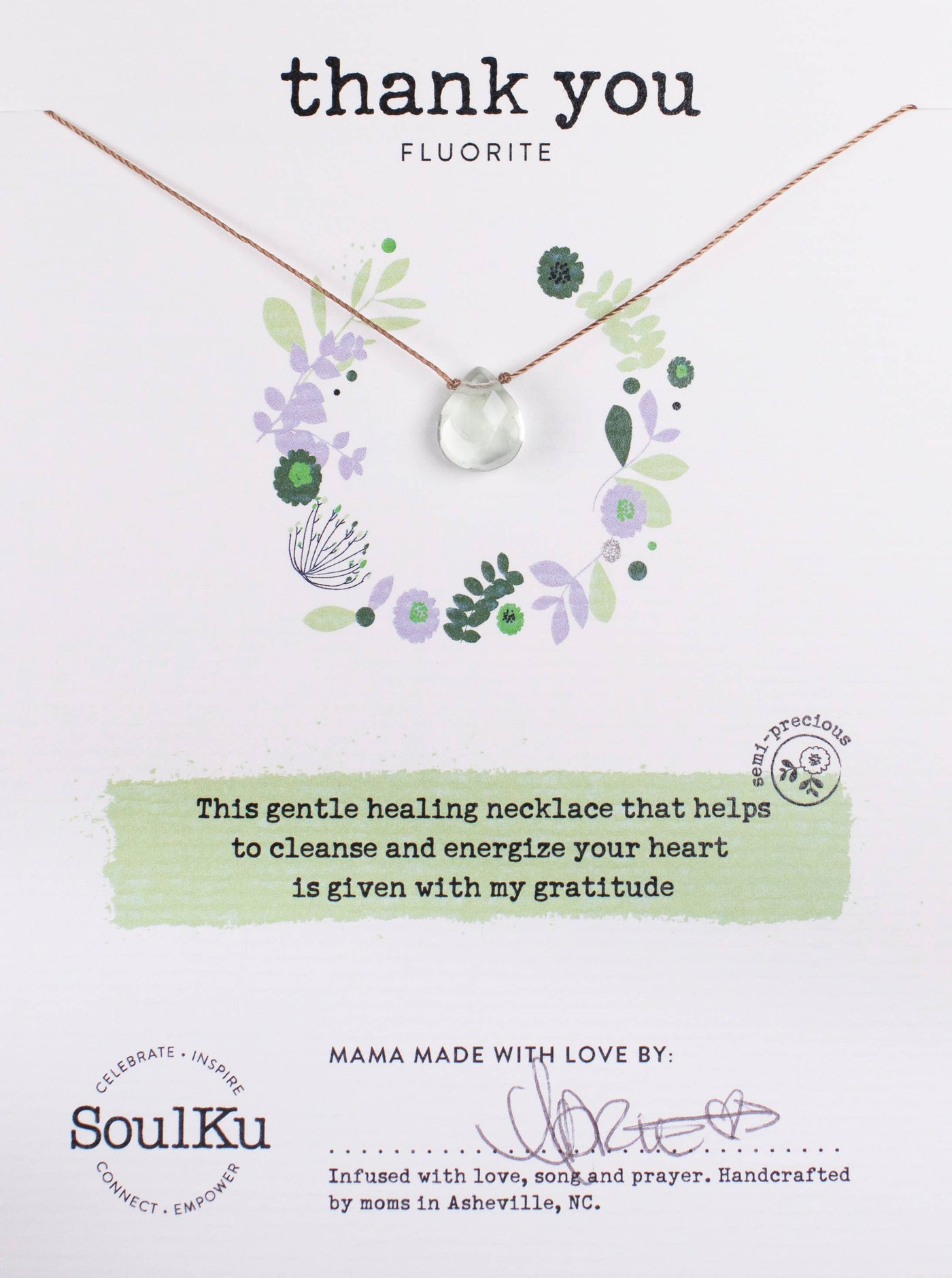 FLUORITE SOUL-FULL OF LIGHT THANK YOU NECKLACE