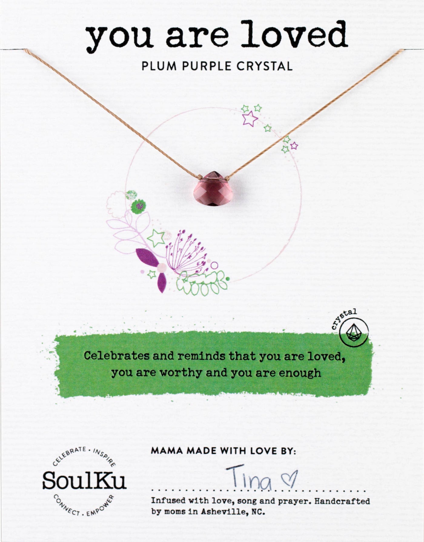PLUM PURPLE SOUL SHINE YOU ARE LOVED NECKLACE