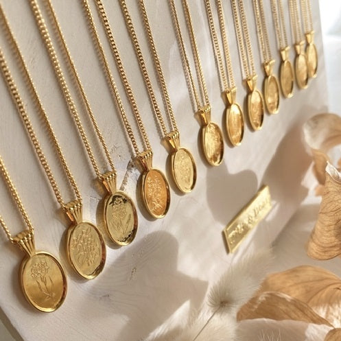 LE CLOS BIRTH FLOWER PENDANT NECKLACE