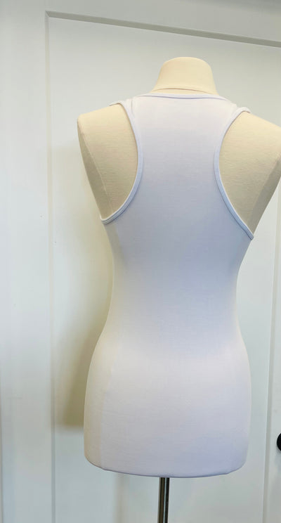 BAMBOO ALMOST NAKED RACER BACK TANK - white or nude