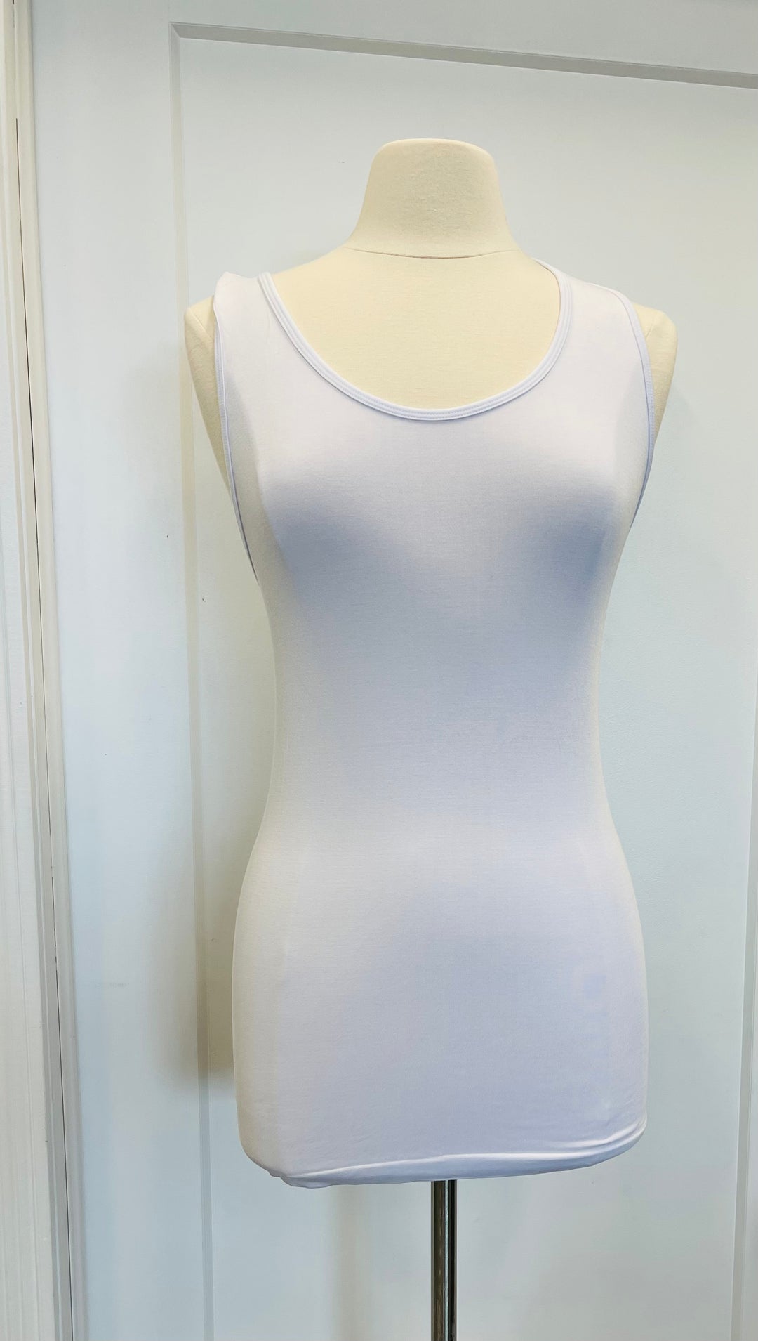 BAMBOO ALMOST NAKED RACER BACK TANK - white or nude