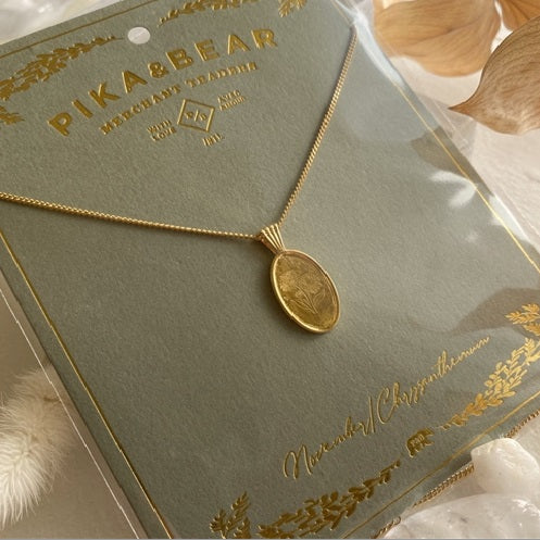 LE CLOS BIRTH FLOWER PENDANT NECKLACE