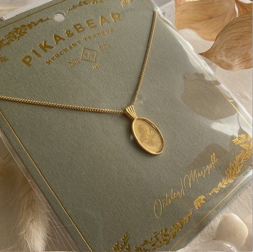 LE CLOS BIRTH FLOWER PENDANT NECKLACE